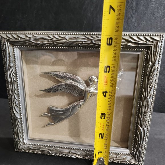 Gorgeous Framed Pewter Angel Mother Holding Angel Baby Ornament in Pewter Color - Picture 11 of 11